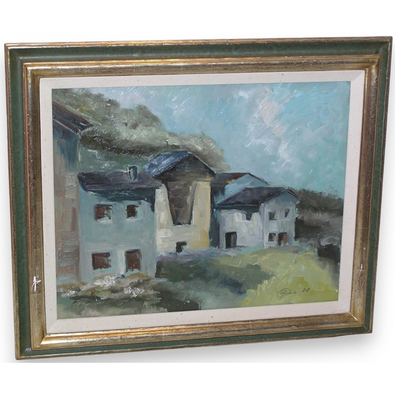 Paintings | Painting entitled ‘Village Houses’ by BONTOGNIALI 88 Moinat SA  – Antiques and home décor