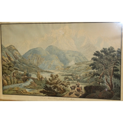 Engraving: ‘View of Mont Blanc from St-Martin’