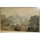 Gravure "Vue du Mont-Blanc prise de St-Martin"