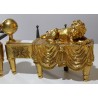  Paire de chenets "Lions". sur  Moinat SA  - Antiquités décoration