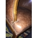 Fauteuil style Directoire en cuir brun