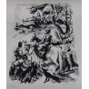 Lithograph entitled ‘Fauconnier’, signed CLÉMENT