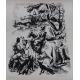 Lithographie "Fauconnier" signée CLÉMENT
