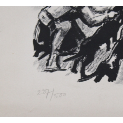 Lithograph entitled ‘Fauconnier’, signed CLÉMENT