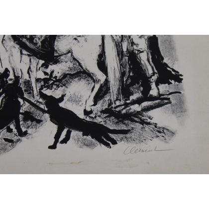 Lithograph entitled ‘Fauconnier’, signed CLÉMENT