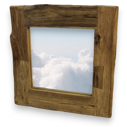 Miroir carré en bois flotté