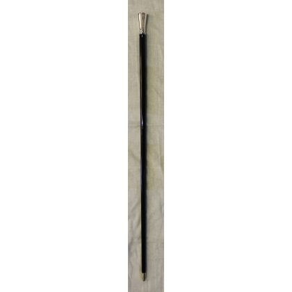Walking stick with a smooth, round, silver-coloured knob