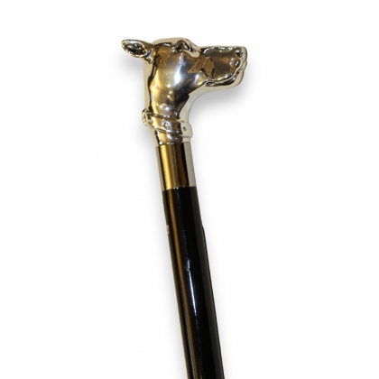 Walking stick with a silver Great Dane knob