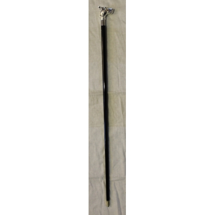 Walking stick with a silver Great Dane knob