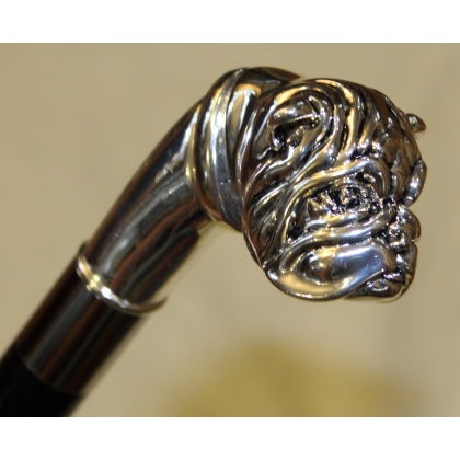 Walking stick with a silver Bulldog knob