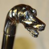 Walking stick with a silver ‘Levrette’ open-mouthed knob