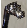 Canne avec pommeau Boxer argenté
