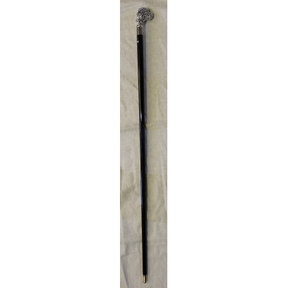Walking stick with a silver poodle knob
