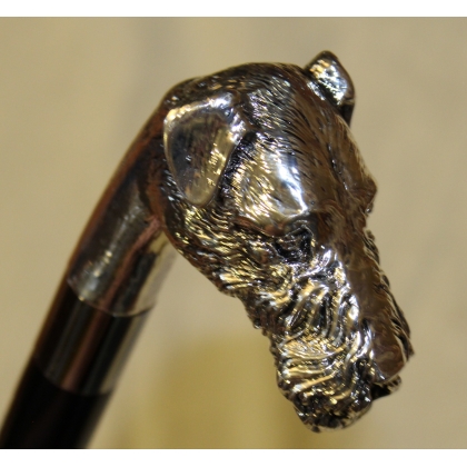 Walking stick with a silver Terrier knob