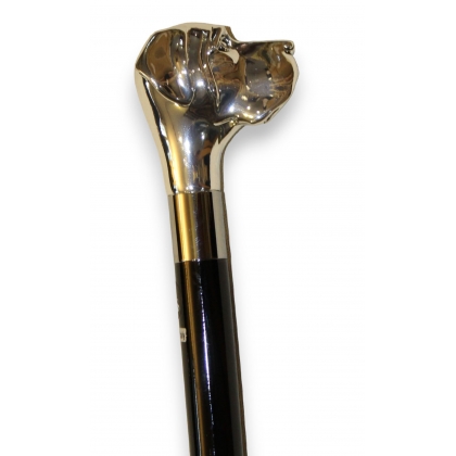 Walking stick with a silver Labrador knob