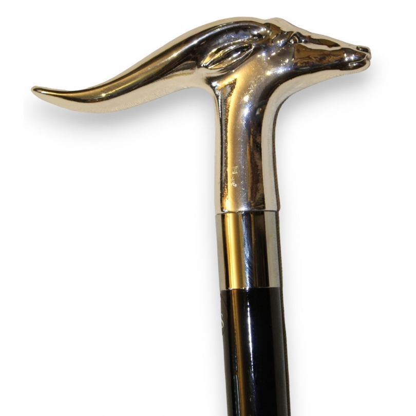 Walking stick with a silver antelope-shaped knob