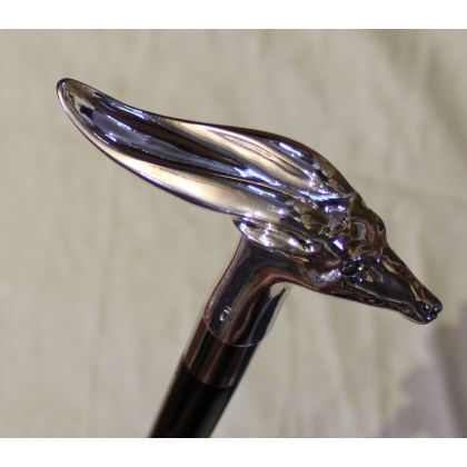 Walking stick with a silver antelope-shaped knob