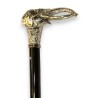 Canne avec pommeau Tête d\'éléphant argenté