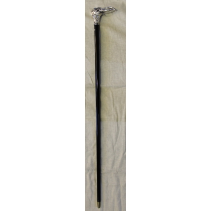 Canne avec pommeau Tête d\'éléphant argenté