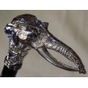 Canne avec pommeau Tête d\'éléphant argenté
