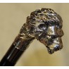 Canne avec pommeau Tête de lion argenté