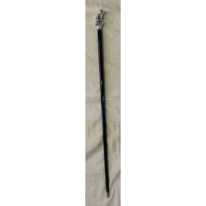 Walking stick with a silver cat-shaped knob
