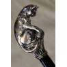 Walking stick with a silver cat-shaped knob