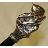 Walking stick with a silver cat-shaped knob