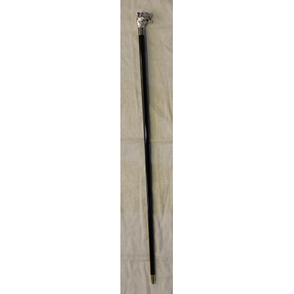 Walking stick with a silver tiger-patterned knob