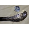 Canne avec pommeau argenté boite Turquoise