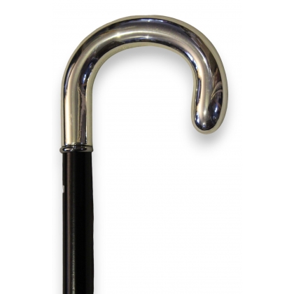 Walking stick with a rounded silver handle