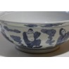 Coupe en porcelaine bleu-blanc décor personnages