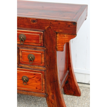 Chinese console table with seven drawers