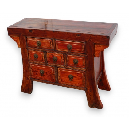 Chinese console table with seven drawers
