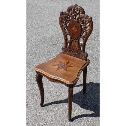 Ensemble de Brienz sculpté et marqueté "Etoile"