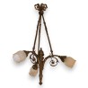 Lustre en bronze Napoléon III à trois lumières