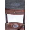 Empire-style half-moon console table with two shelves