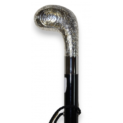Chausse-pied pommeau gravé argenté