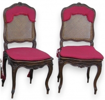 Paire de chaises cannées Louis XV
