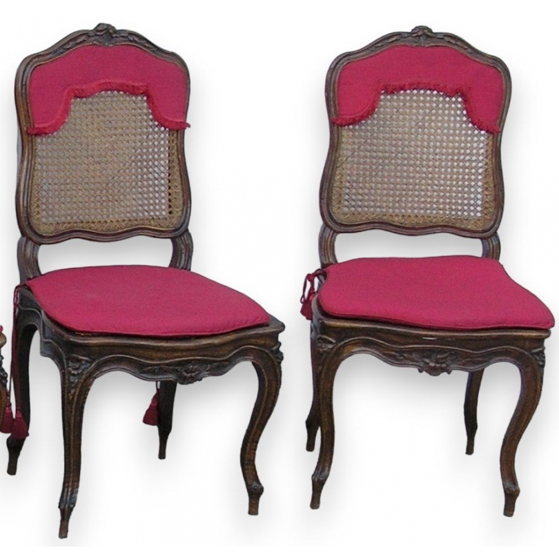 Pair of Louis XV cane chairs.
