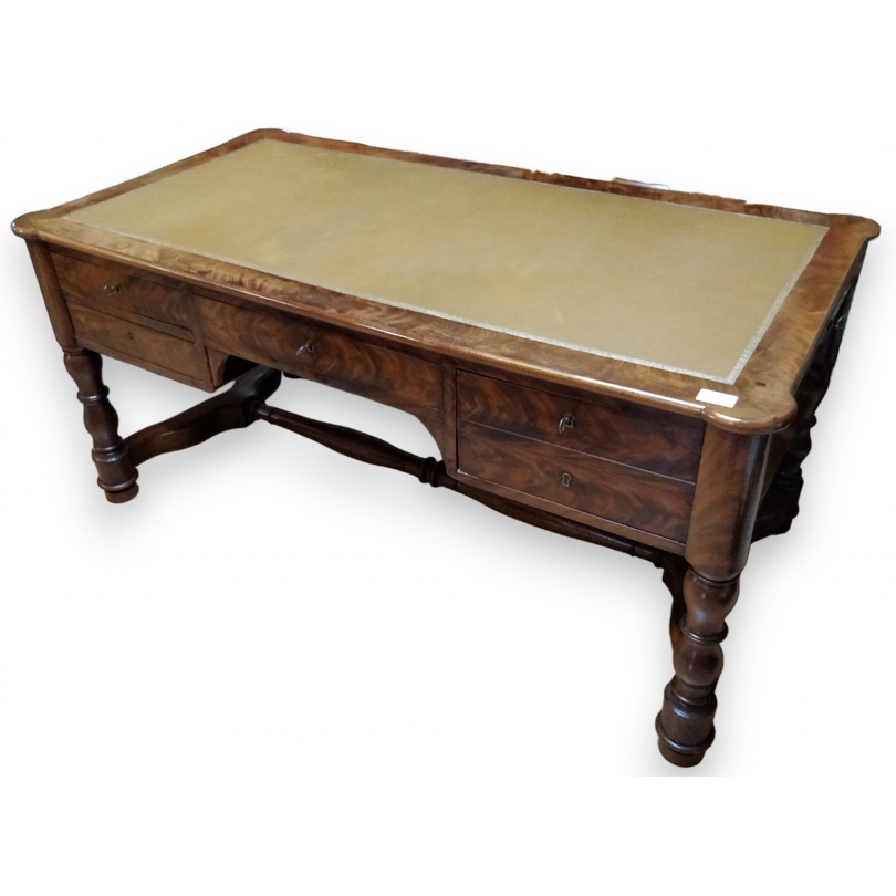  Bureau plat Empire à colonnes, en sur  Moinat SA  - Antiquités décoration