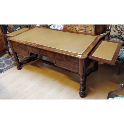  Bureau plat Empire à colonnes, en sur  Moinat SA  - Antiquités décoration