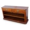 Low cherry wood bookcase with two drawers