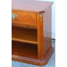 Low cherry wood bookcase with two drawers