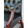 Fauteuil en acajou et cuir vert