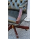 Fauteuil de bureau en acajou et cuir vert