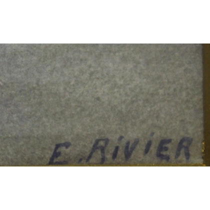 Pastel "Vue de Toscane" signé E. RIVIER