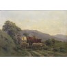 Tableau \"Scène de montagne\" signé Cl. QUINTON