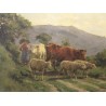 Tableau \"Scène de montagne\" signé Cl. QUINTON