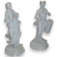 Paire de personnages en porcelaine blanche.